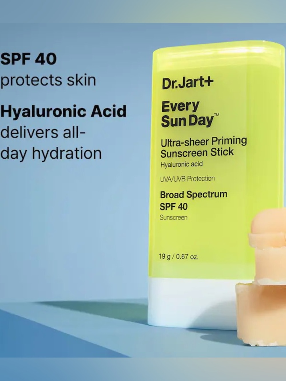 NEW Dr. Jart+ 
Every Sun Day™ Invisible Korean Sunscreen Stick SPF 40